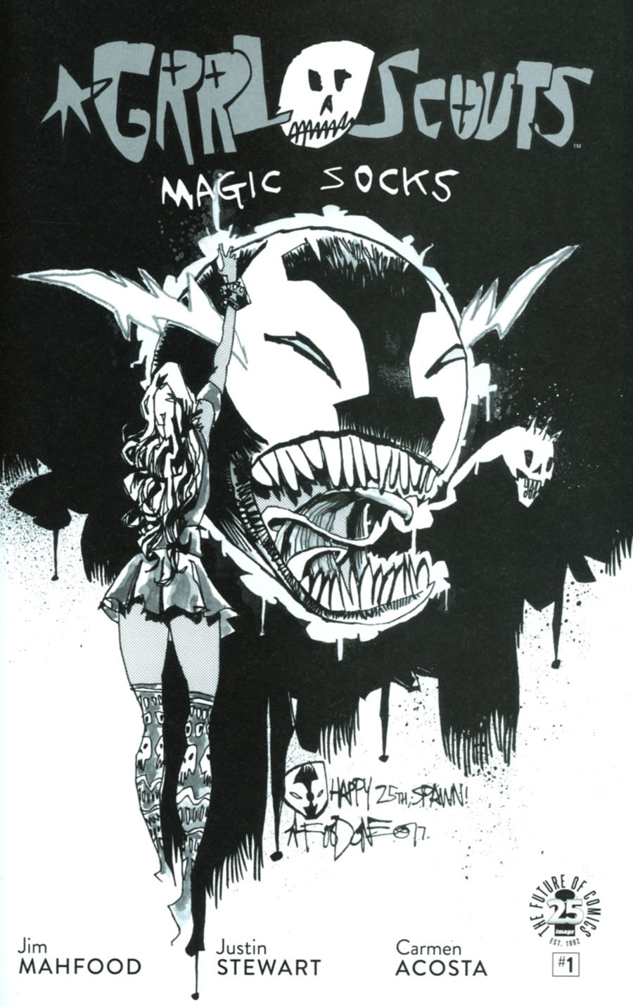 Grrl Scouts Magic Socks #1 Cover D Variant Jim Mahfood Spawn Month Black & White Cover