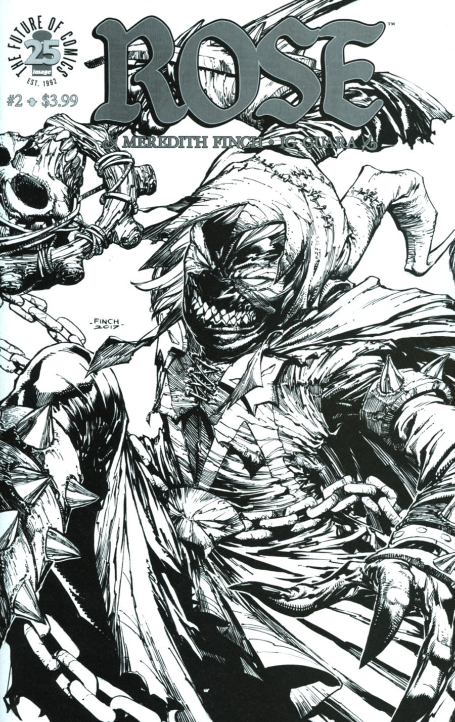 Rose #2 Cover D Variant David Finch Spawn Month Black & White Cover