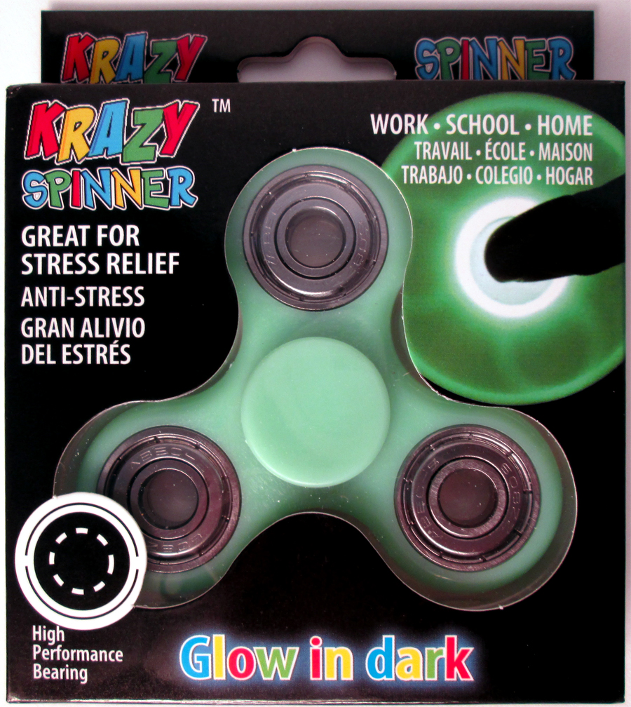 Fidget Glow-In-The-Dark Tri-Spinner - Green