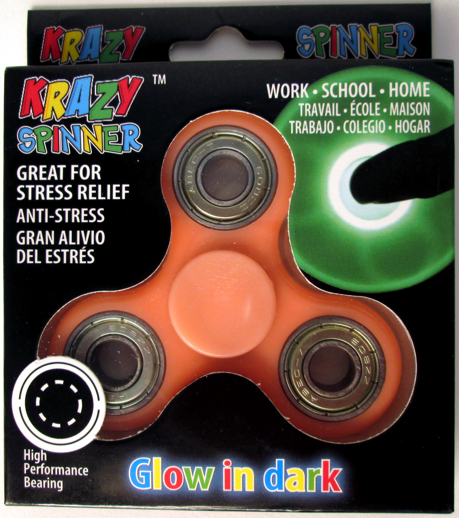 Fidget Glow-In-The-Dark Tri-Spinner - Pink