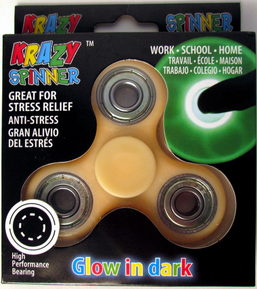 Fidget Glow-In-The-Dark Tri-Spinner - Yellow