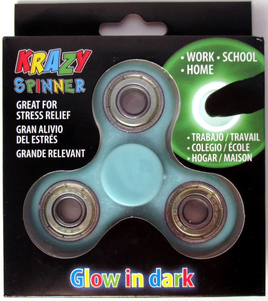 Fidget Glow-In-The-Dark Tri-Spinner - Blue