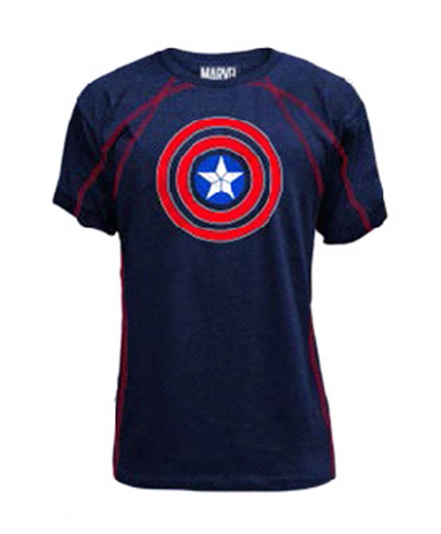 Captain America Shield Star Navy T-Shirt Large