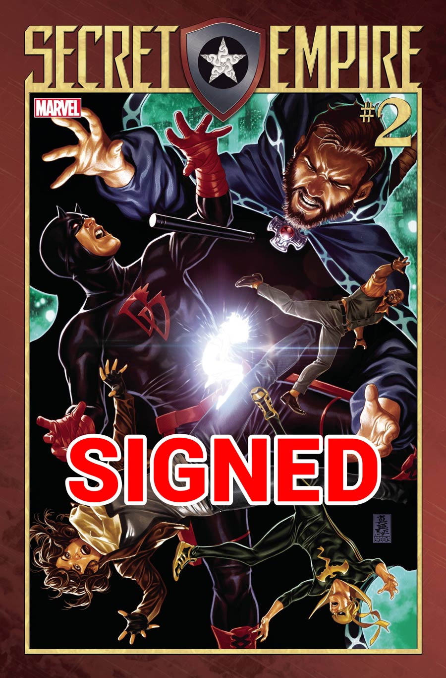 Secret Empire #2 Cover F Regular Mark Brooks Cover Signed By Nick Spencer
