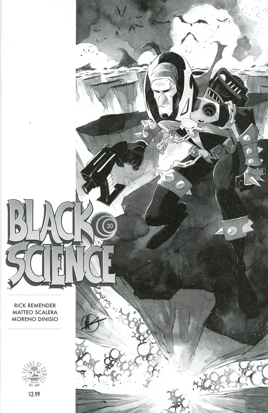 Black Science #30 Cover C Variant Matteo Scalera Spawn Month Black & White Cover