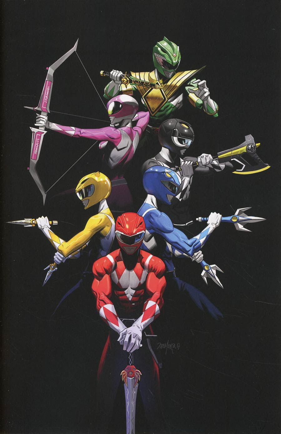 Mighty Morphin Power Rangers 2017 Annual #1 Cover B Incentive Dan Mora Virgin Variant Cover