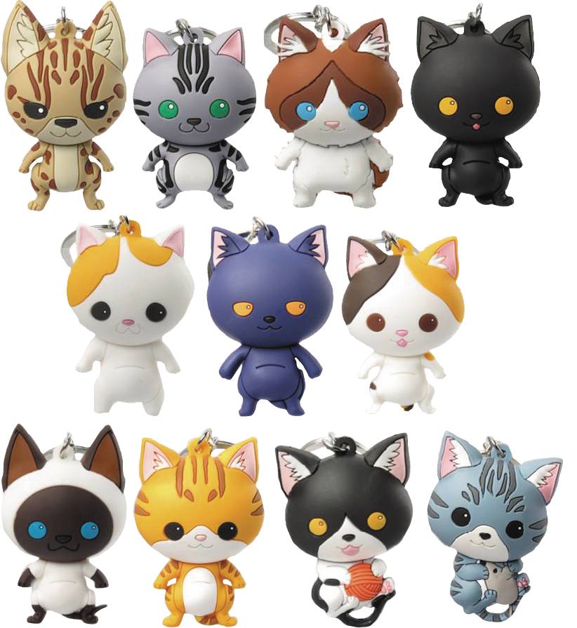 Cats Laser Cut Figural Keyring Series 2 Blind Mystery Box 24-Piece Display