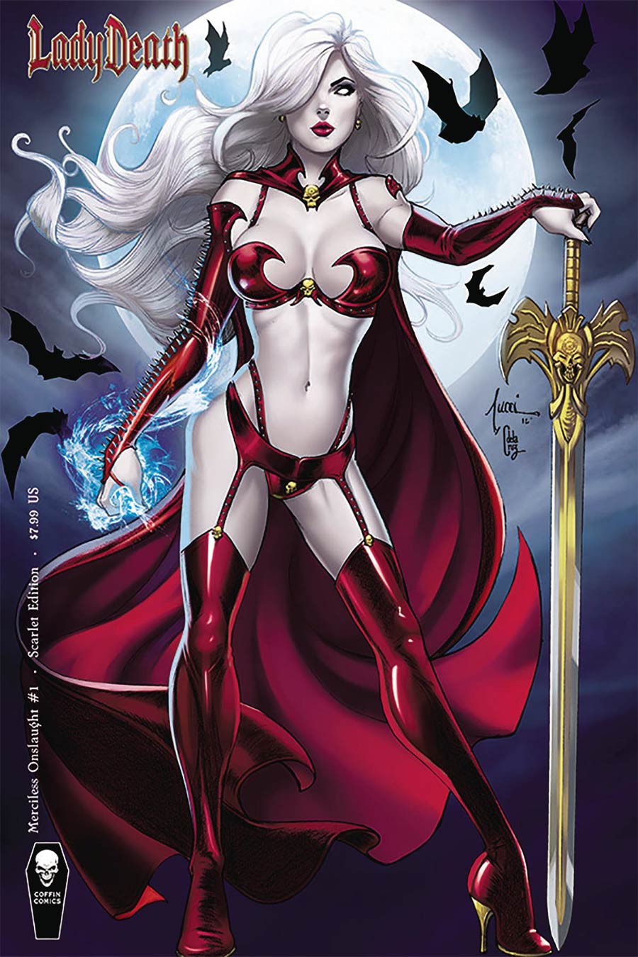 Lady Death Merciless Onslaught #1 Cover B Variant Billy Tucci Scarlet Cover