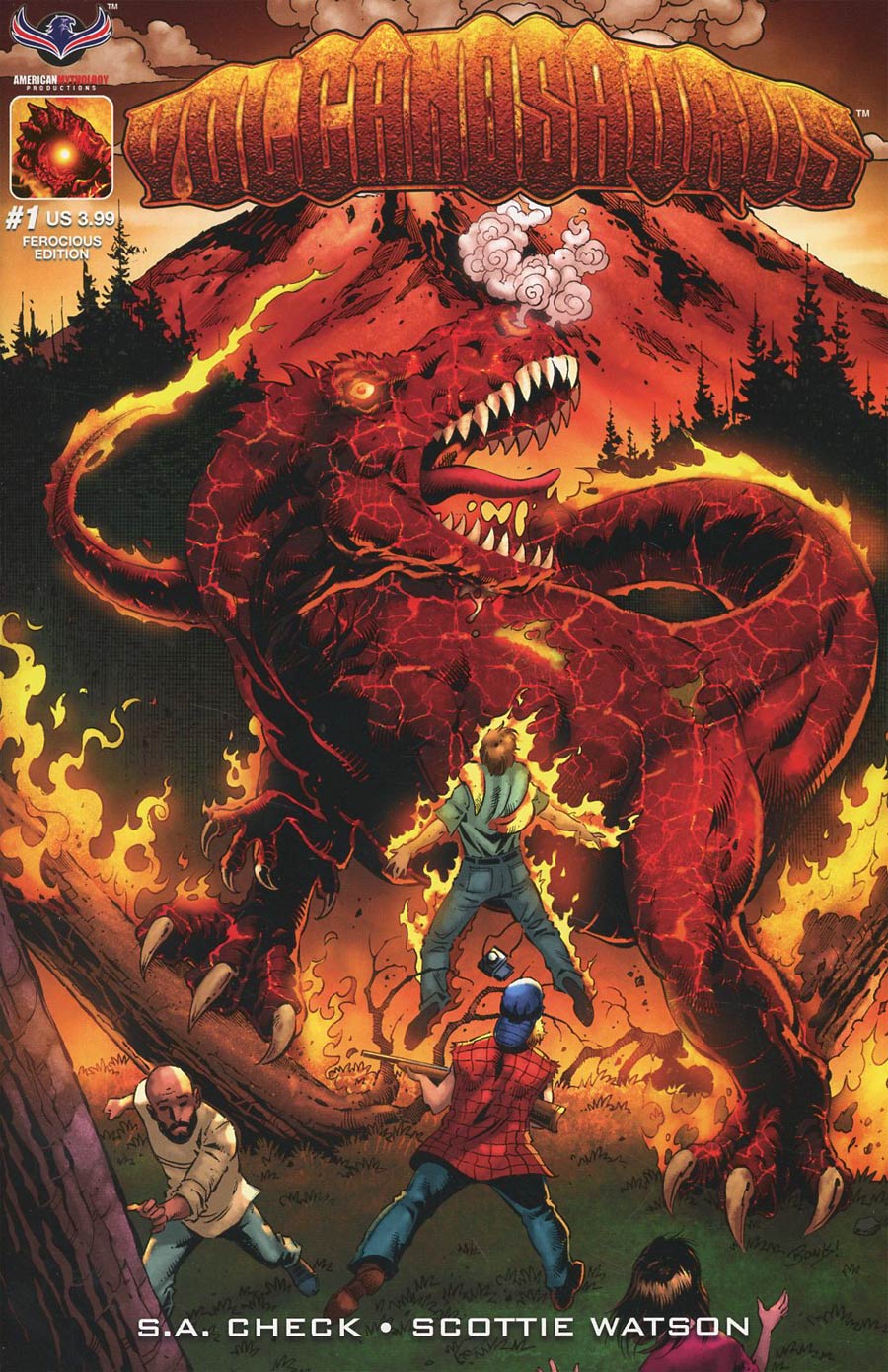 Volcanosaurus #1 Cover B Variant Richard Bonk Ferocious Cover