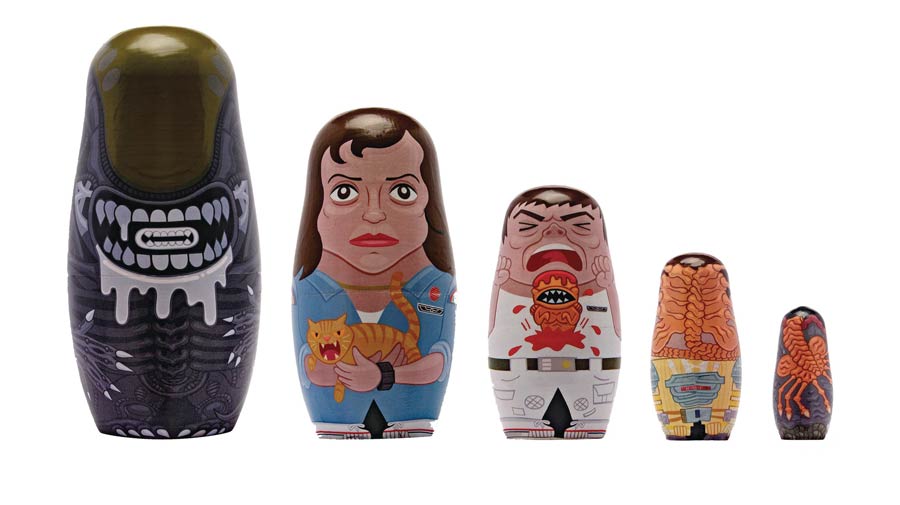 Alien Wood Nesting Doll Set