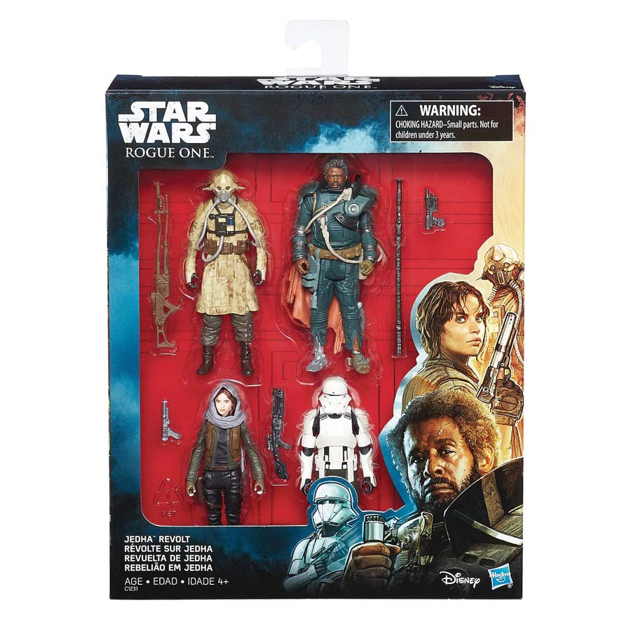Star Wars Rogue One Jedha Revolt 3-3/4 Inch Action Figure Set Case