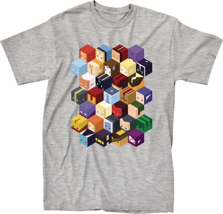 Dota Cube Heroes Heather Grey T-Shirt Large