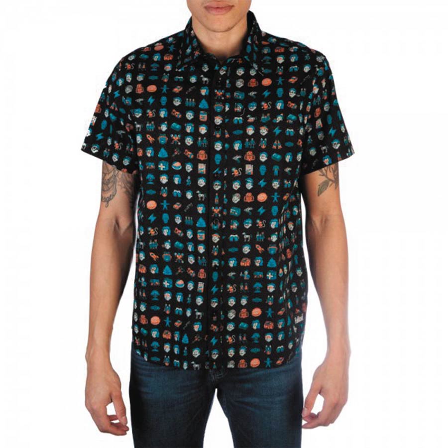 Fallout 4 Icons Woven Button-Up Shirt Medium