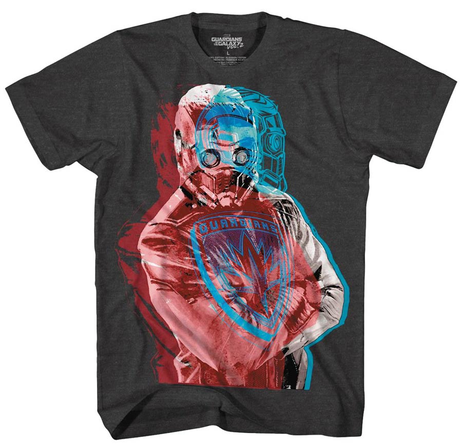 Guardians Of The Galaxy Seeing Double Charcoal Heather T-Shirt Large