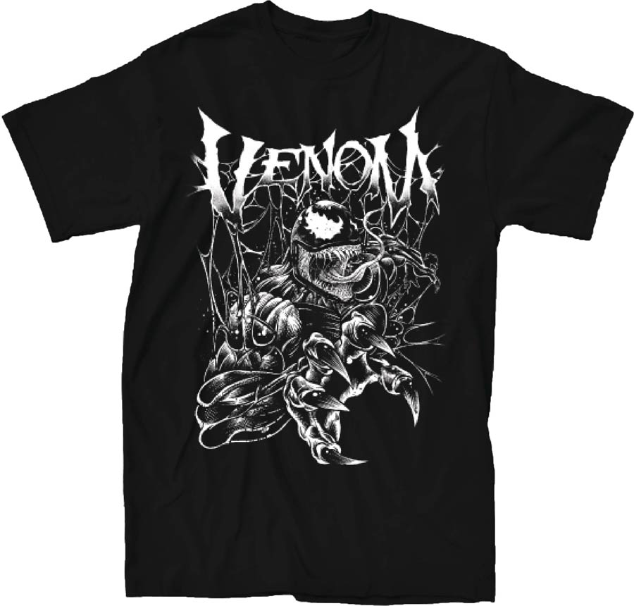 Marvel Venom Metal Black T-Shirt Large