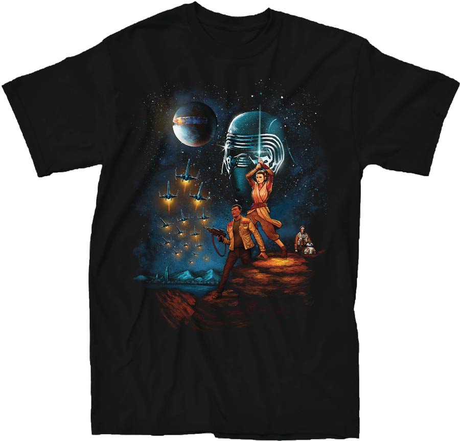 Star Wars Epic Awakening Black T-Shirt Large