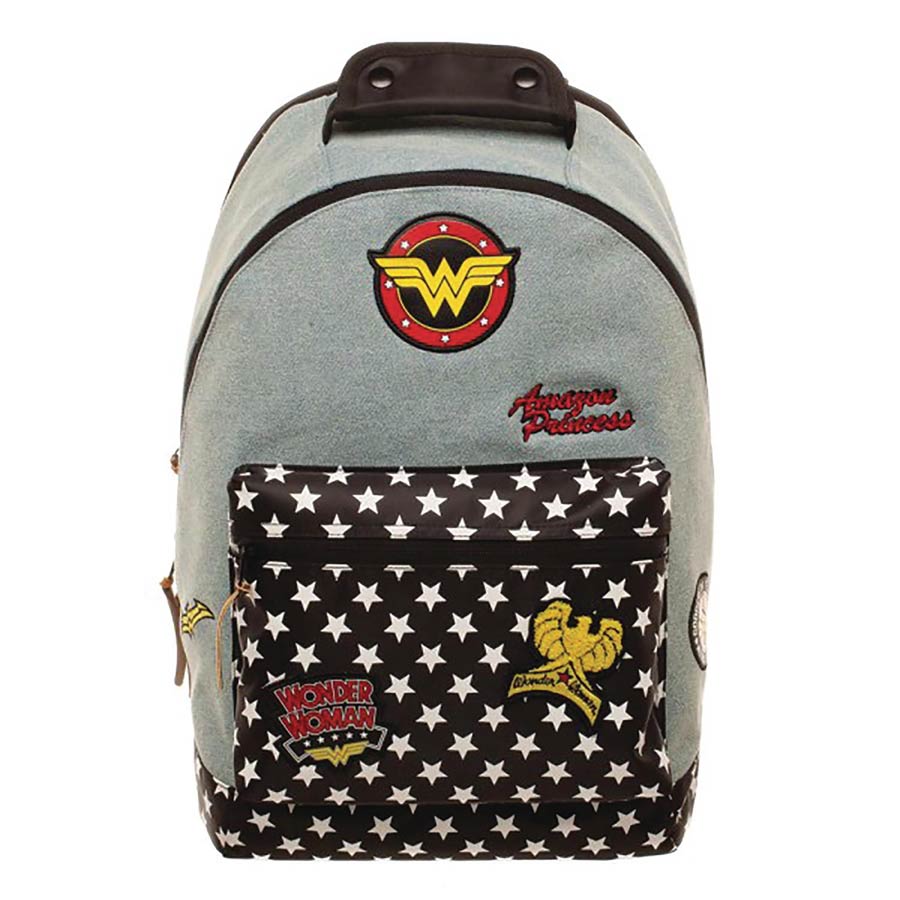 Wonder Woman Denim Backpack With Patches