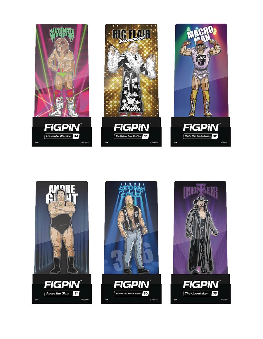 FigPin WWE Legends Figure Pin 6-Piece Assortment Case