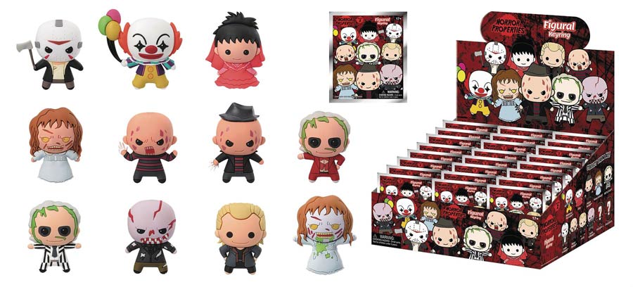 Horror Films Laser Cut Figural Keyring Series 2 Blind Mystery Box 24-Piece Display
