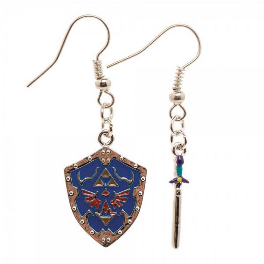 Legend Of Zelda Sword & Shield Earring Set