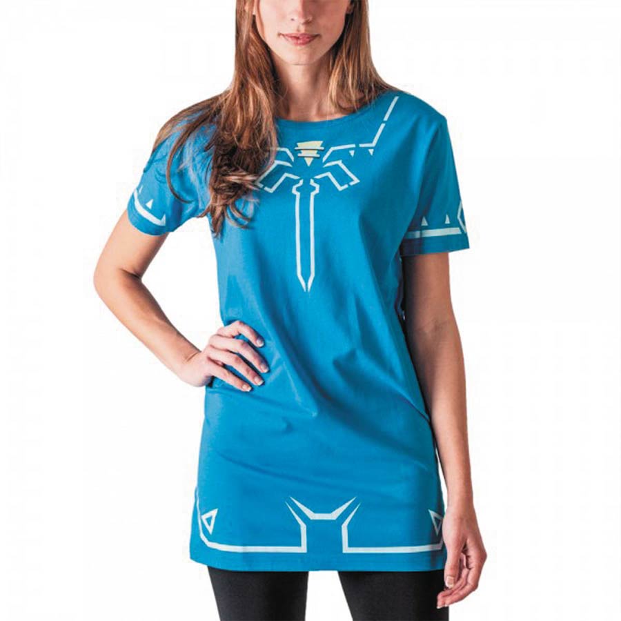 Legend Of Zelda Breath Of The Wild Link Turquoise T-Shirt Dress Large
