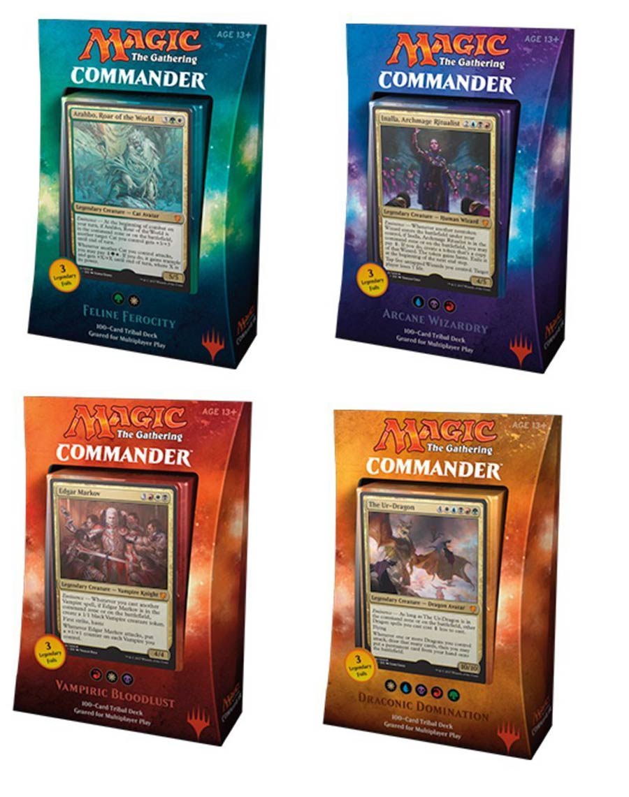 Magic The Gathering Commander 2017 Display Of 4 Decks