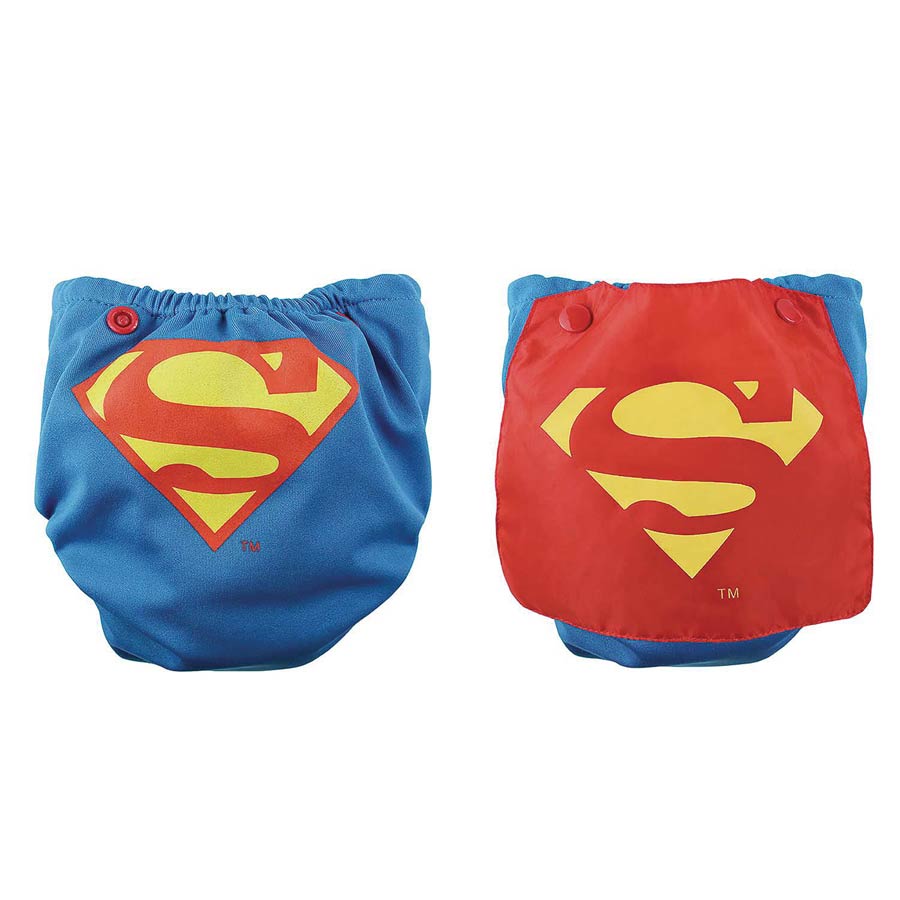 DC Heroes Snap-In-One Cloth Diaper With Cape - Superman