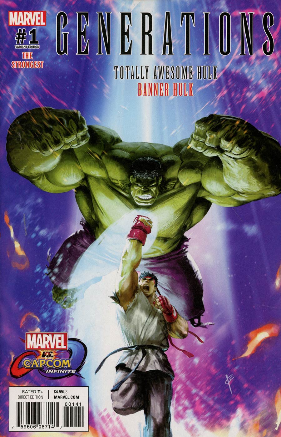 Generations Banner Hulk & Totally Awesome Hulk #1 Cover C Variant Joe Vriens Marvel vs Capcom Cover