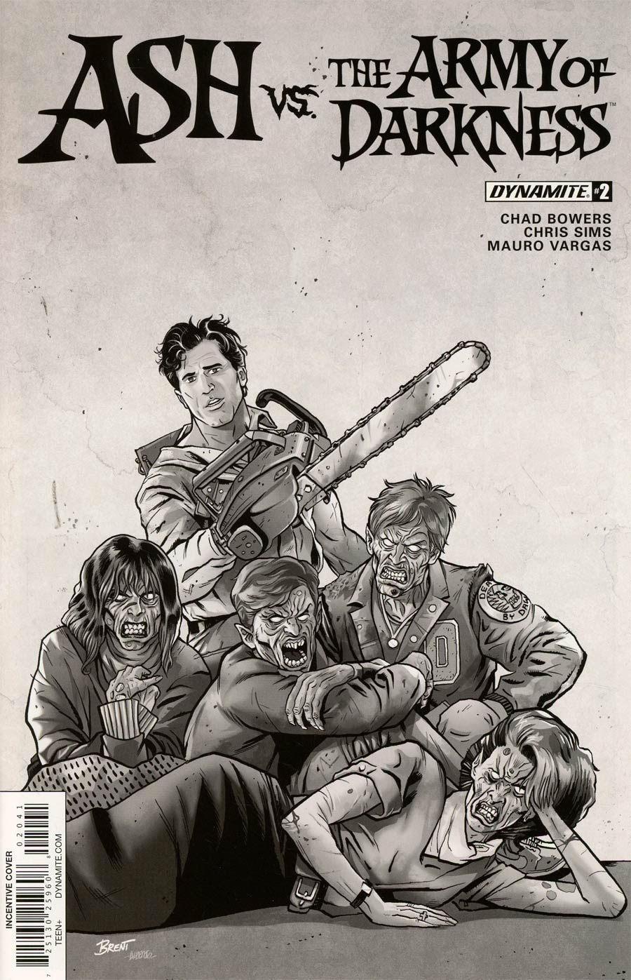 Ash vs The Army Of Darkness #2 Cover D Incentive Brent Schoonover Black & White Cover