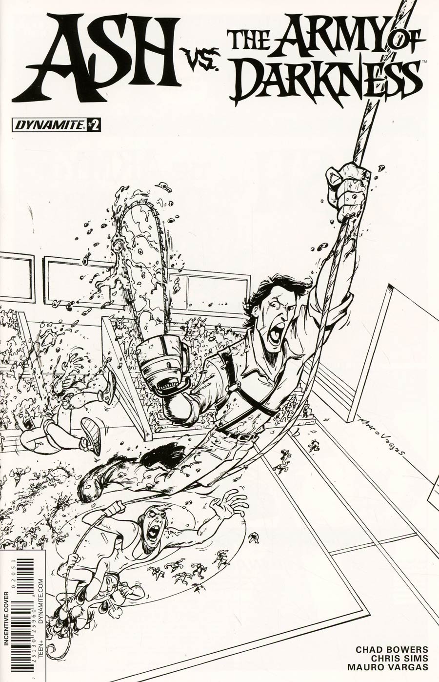 Ash vs The Army Of Darkness #2 Cover E Incentive Mauro Vargas Black & White Cover