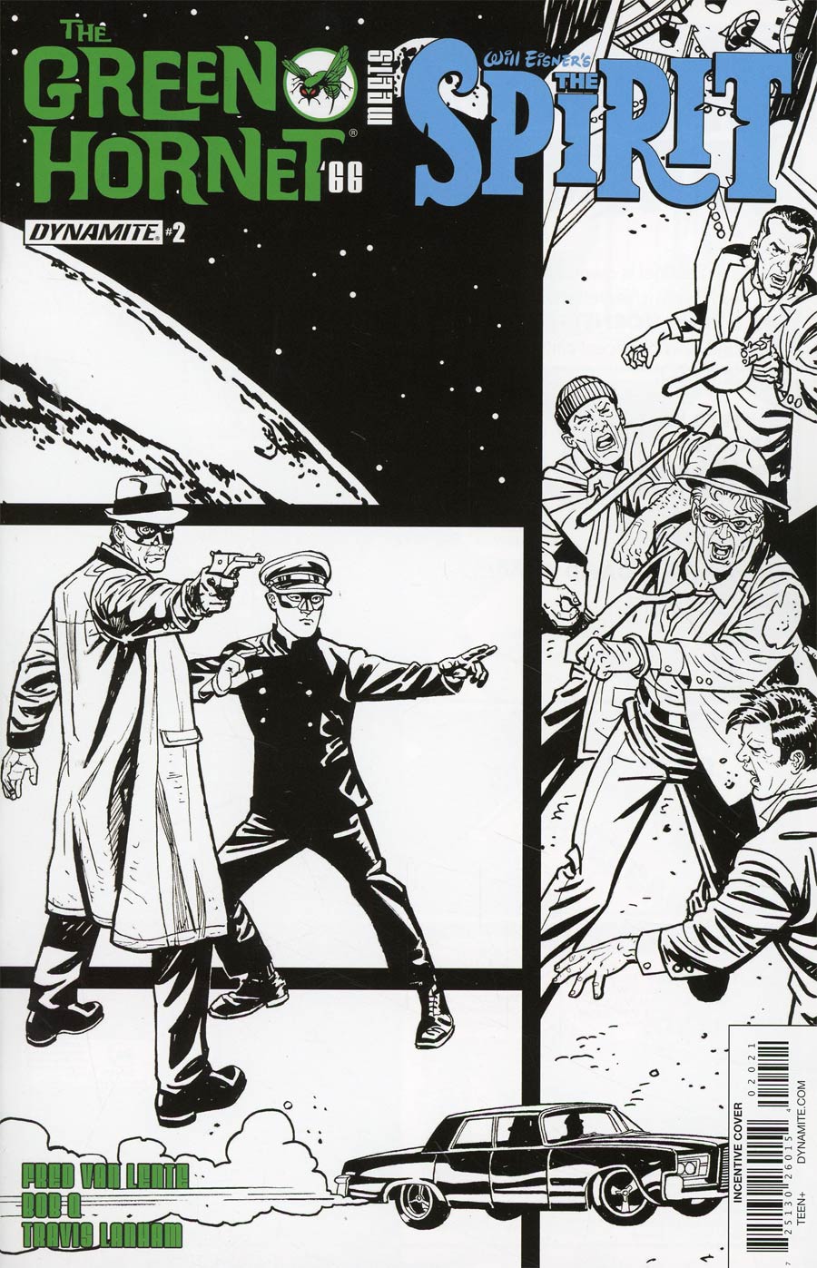 Green Hornet 66 Meets The Spirit #2 Cover B Incentive Ty Templeton Black & White Cover