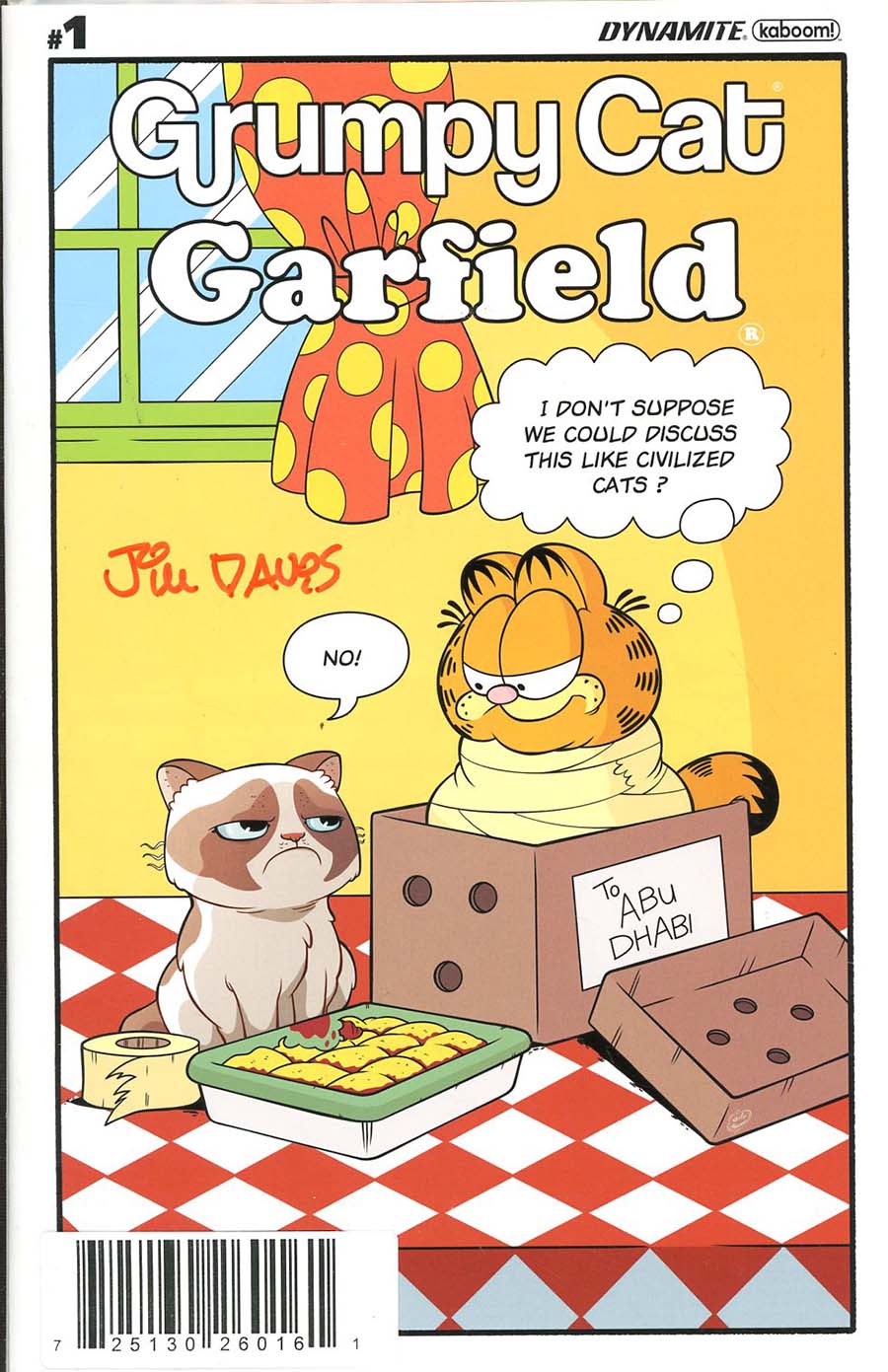 Grumpy Cat Garfield #1 Cover I Incentive Phil Murphy Comic Strip Cover Signed By Jim Davis