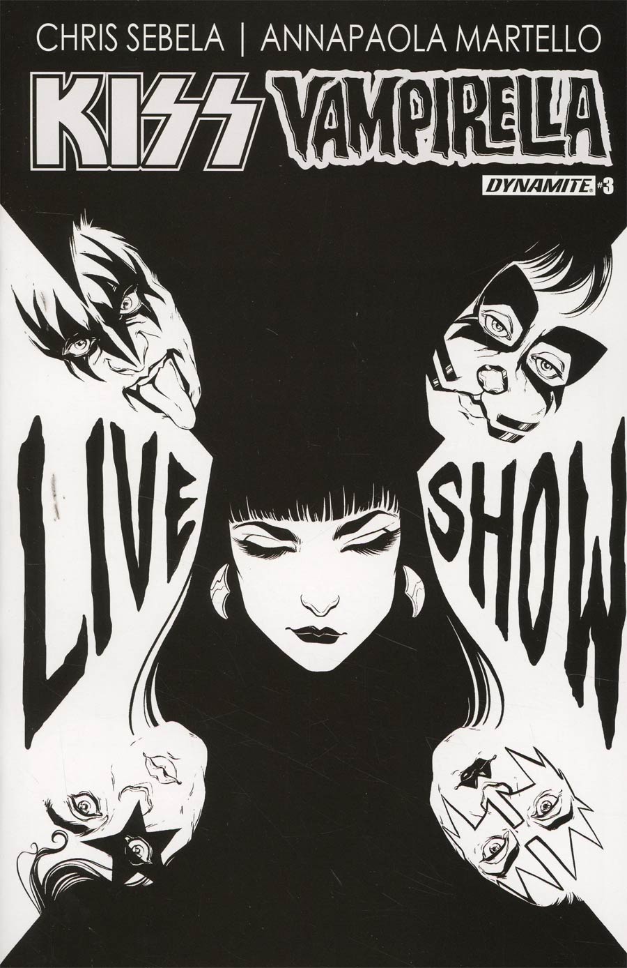 KISS Vampirella #3 Cover E Incentive Carli Ihde Black & White Cover