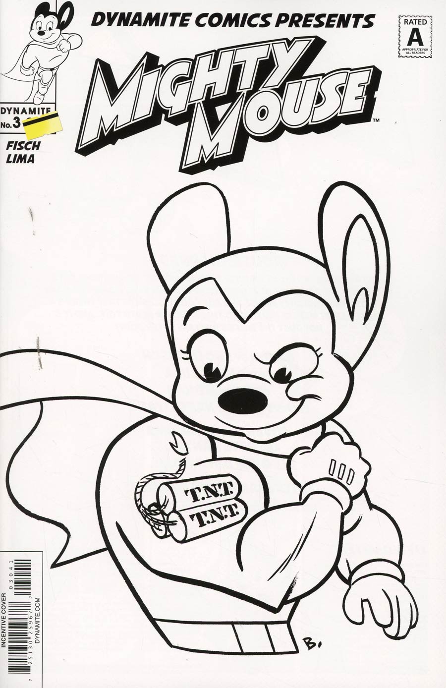 Mighty Mouse Vol 5 #3 Cover D Incentive J Bone Black & White Cover