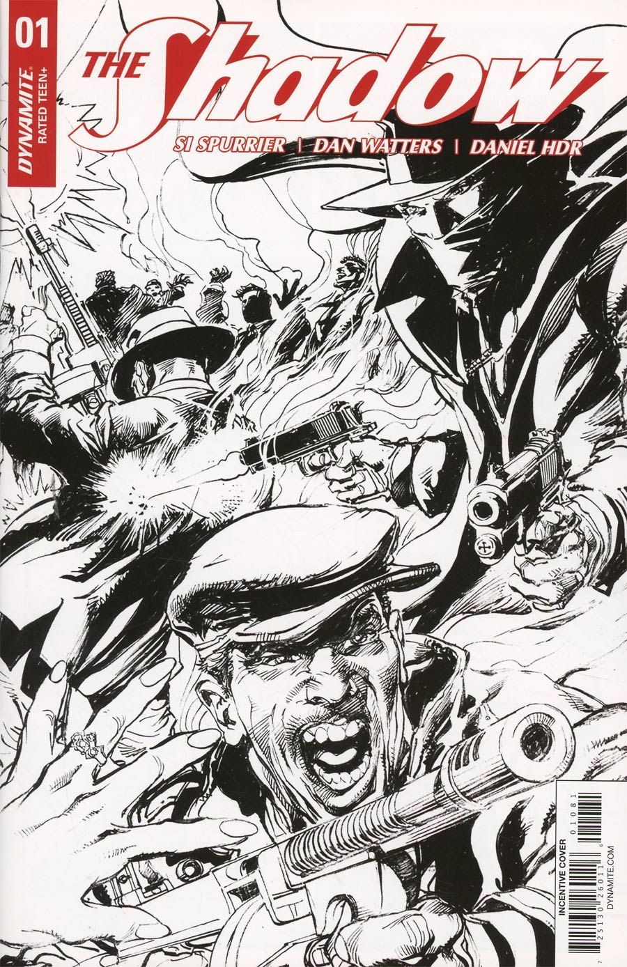 Shadow Vol 7 #1 Cover H Incentive Neal Adams Black & White Cover