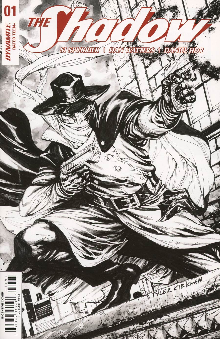 Shadow Vol 7 #1 Cover I Incentive Tyler Kirkham Black & White Cover