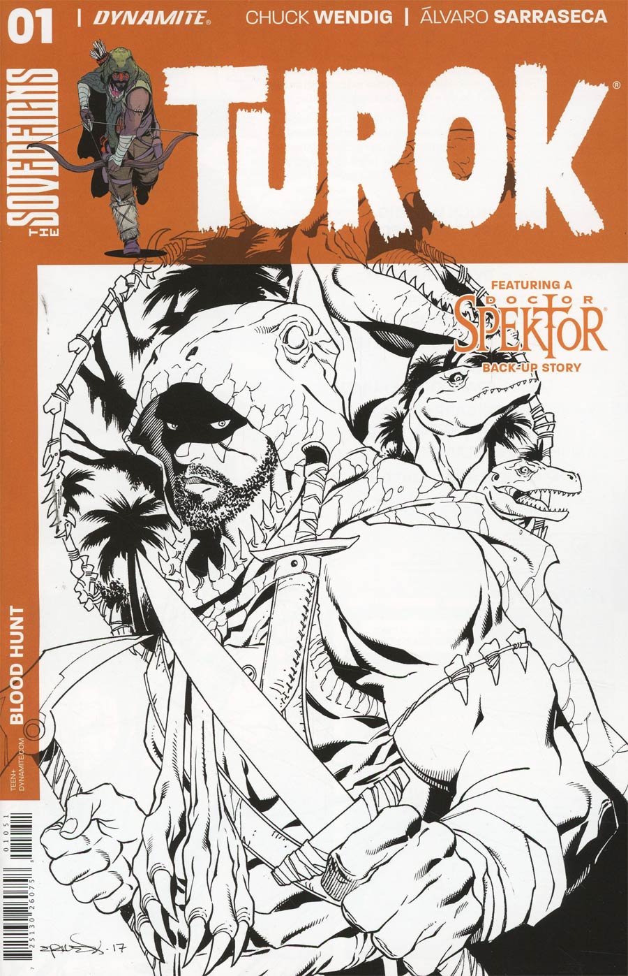 Turok Vol 2 #1 Cover E Incentive Aaron Lopresti Black & White Cover