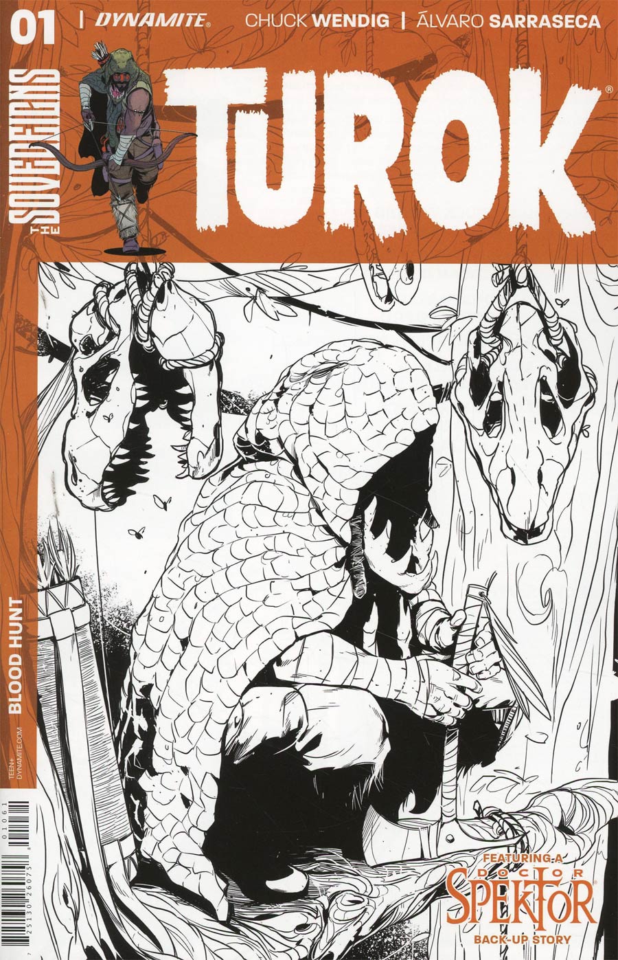 Turok Vol 2 #1 Cover F Incentive Alvaro Sarraseca Black & White Cover