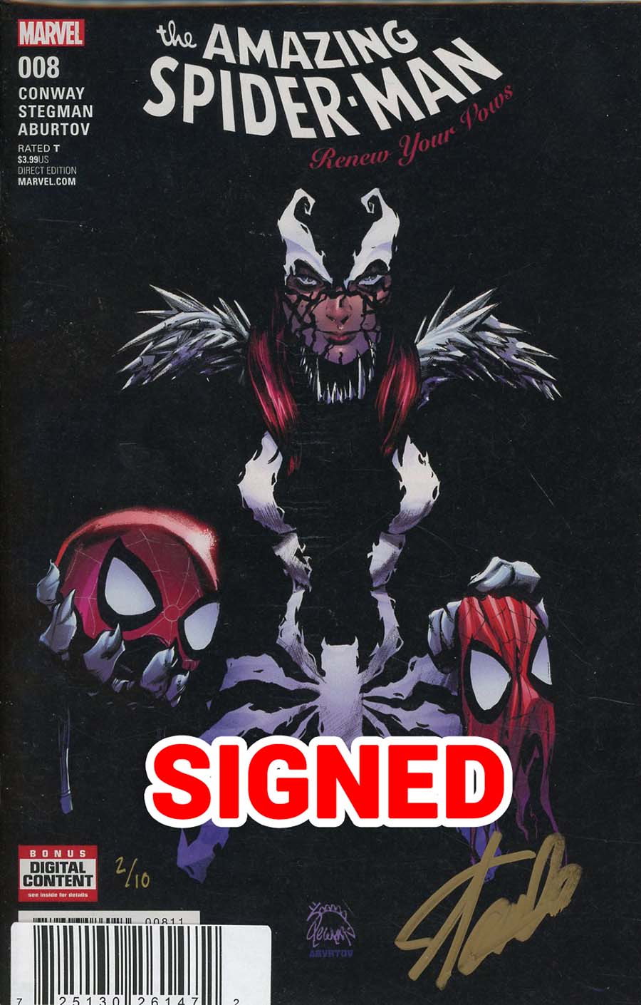 Amazing Spider-Man Renew Your Vows Vol 2 #8 Cover E DF Gold Elite Signature Series Signed By Stan Lee