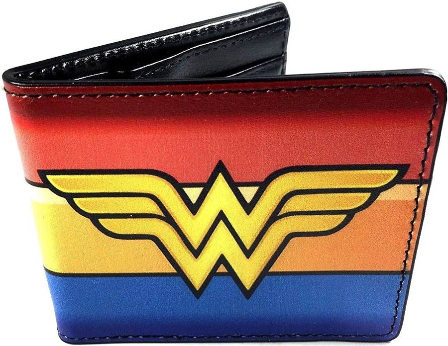 DC Comics Bi-Fold Wallet - Wonder Woman Symbol And Costume Color Stripes