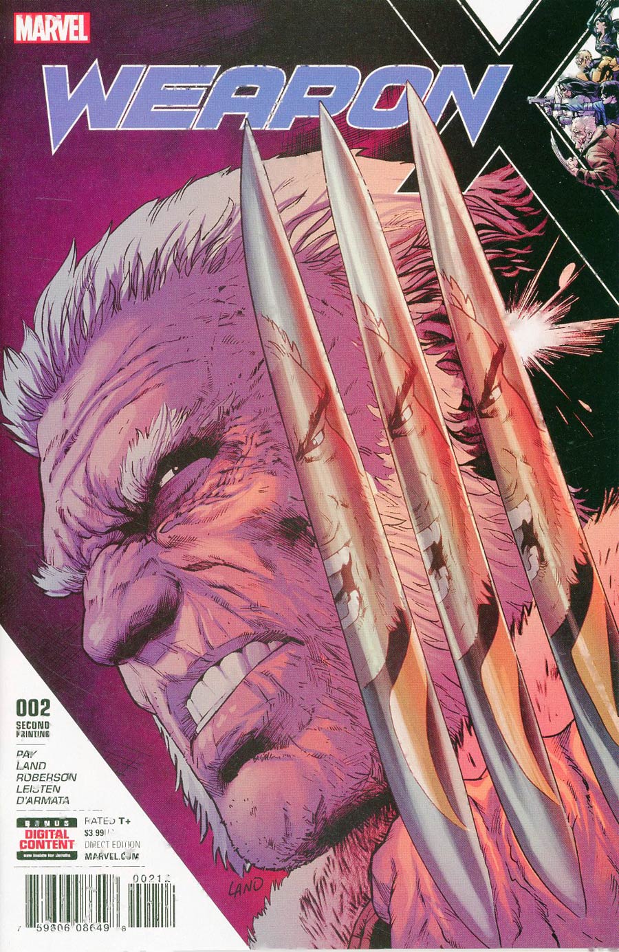 Weapon X Vol 3 #2 Cover C 2nd Ptg Greg Land Variant Cover (Resurrxion Tie-In)