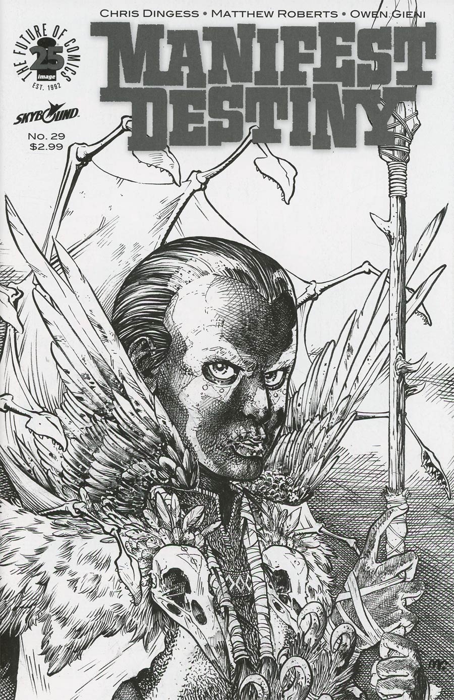 Manifest Destiny #29 Cover C Variant Matthew Roberts & Owen Gieni Spawn Month Black & White Cover