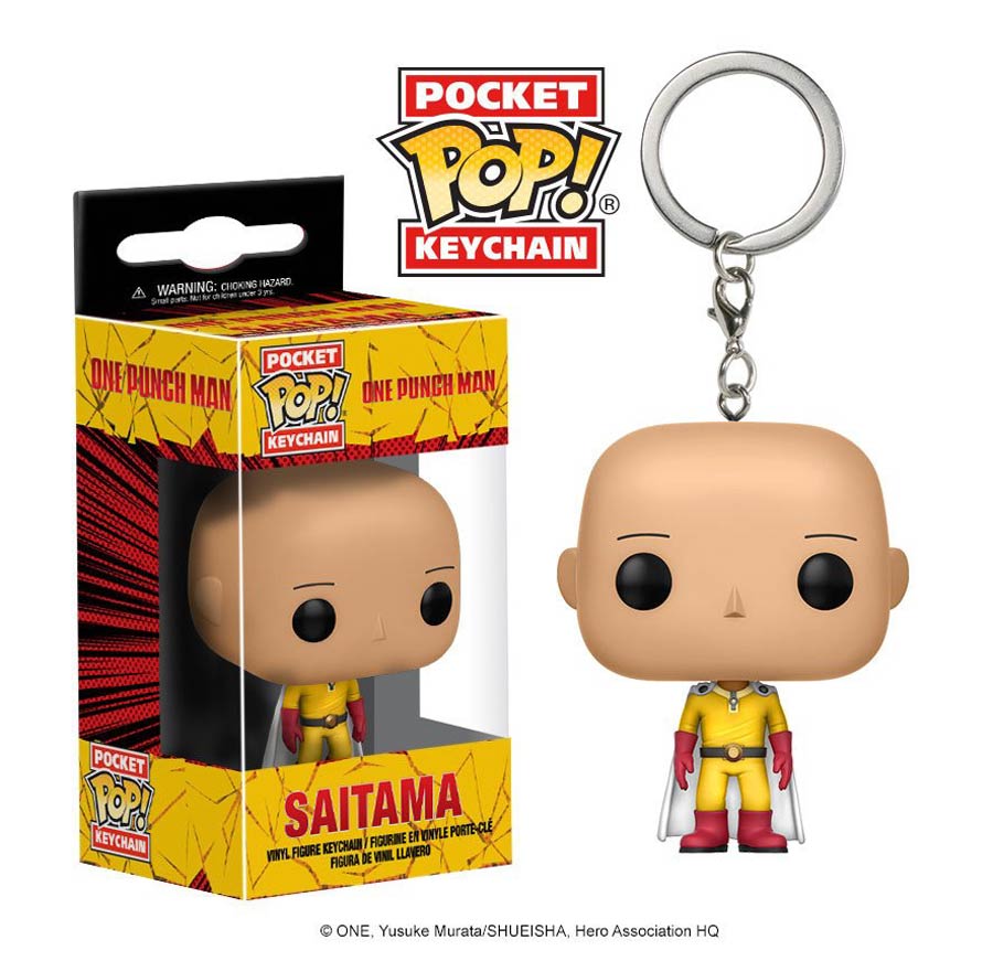 POP Animation One-Punch Man Saitama Vinyl Figure Pocket Keychain
