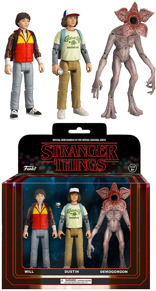 Stranger Things 3-Pack Action Figure Pack 2 - Will Dustin Demogorgon