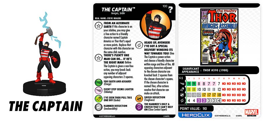 Marvel HeroClix 15th Anniversary #100 The Captain Mini Figure With Card