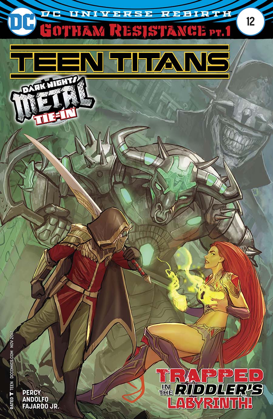 Teen Titans Vol 6 #12 Cover A 1st Ptg Regular Stjepan Sejic Cover (Gotham Resistance Part 1)(Dark Nights Metal Tie-In)