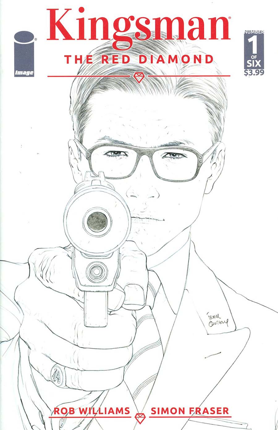 Kingsman Red Diamond #1 Cover B Variant Frank Quitely Black & White Cover