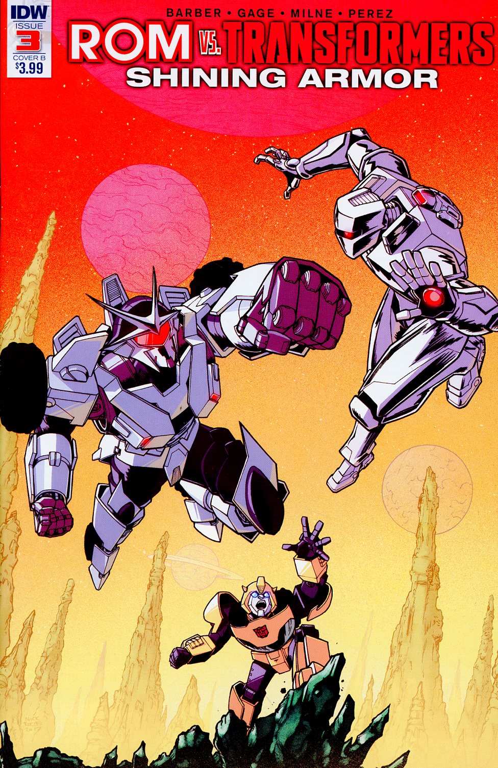 ROM vs Transformers Shining Armor #3 Cover B Variant Nick Roche Cover