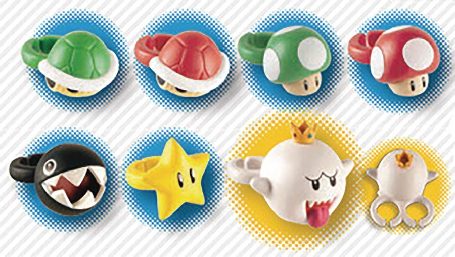 Nintendo Super Mario Collectors Ring Blind Mystery Box 24-Piece Display
