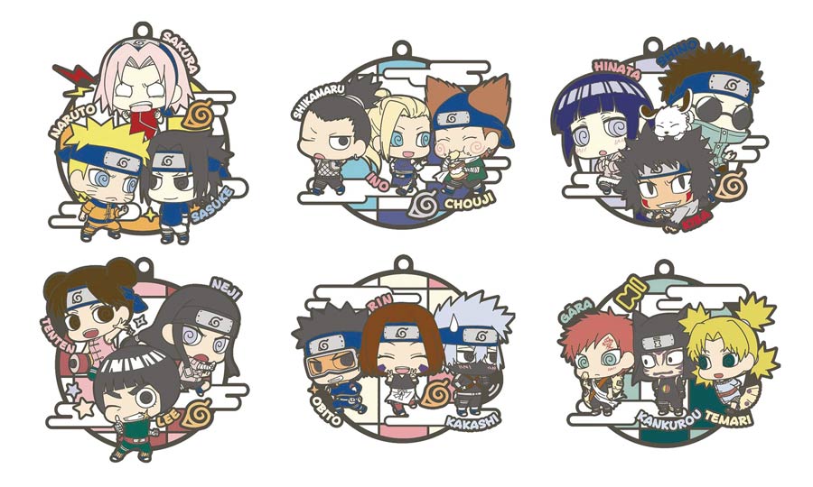 Naruto Three-Man Cell Badicore Rubber Mascot 16-Piece Display